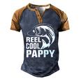 Vintage Reel Cool Pappy Fishing Fathers Day Men's Henley Raglan T-Shirt Brown Orange