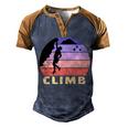 Vintage Retro Rock Climber 174 Shirt Men's Henley Shirt Raglan Sleeve 3D Print T-shirt Brown Orange