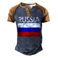 Vintage Russia Russian Flag Pride 500 Trending Shirt Men's Henley Shirt Raglan Sleeve 3D Print T-shirt Brown Orange