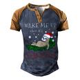 Wake Me Up When Its Christmas 820 Shirt Men's Henley Shirt Raglan Sleeve 3D Print T-shirt Brown Orange