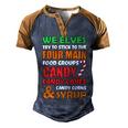 We Elves Try To Stick To The Four Main Food Groups Funny Christmas 608 Trending Shirt Men's Henley Shirt Raglan Sleeve 3D Print T-shirt Brown Orange