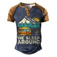 We Sleep Funny Camping Men's Henley Shirt Raglan Sleeve 3D Print T-shirt Brown Orange