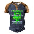 I Wear Green In Memory Of My Dad Liver Cancer Awareness Men's Henley Raglan T-Shirt Brown Orange