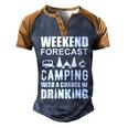 Weekend Forecast Camping With A Chance 21 Shirt Men's Henley Shirt Raglan Sleeve 3D Print T-shirt Brown Orange