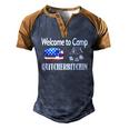 Welcome To Camp Quitcherbitchin 4Th Of July Camping Men's Henley Raglan T-Shirt Brown Orange