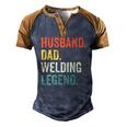 Mens Welder Husband Dad Welding Legend Vintage Men's Henley Raglan T-Shirt Brown Orange