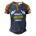 Worlds Greatest Camper Funny Camping Gift Camp T Shirt Men's Henley Shirt Raglan Sleeve 3D Print T-shirt Brown Orange