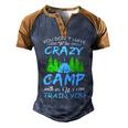 You Dont Have To Be Crazy To Camp Funny Camping T Shirt Men's Henley Shirt Raglan Sleeve 3D Print T-shirt Brown Orange