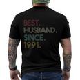 30Th Wedding Anniversary Gift Ideas Best Husband Since 1991 V2 Men's Crewneck Short Sleeve Back Print T-shirt