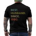 31St Wedding Anniversary Best Husband Since 1990 Men's Crewneck Short Sleeve Back Print T-shirt