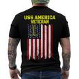 Aircraft Carrier Uss America Cv-66 Cva-66 Veterans Day T-Shirt Men's Crewneck Short Sleeve Back Print T-shirt