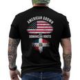 American Grown With Dominican Roots Usa Dominican Flag Men's Back Print T-shirt