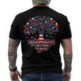 American Tree 4Th Of July Usa Flag Hearts Roots Patriotic Men's T-shirt Back Print