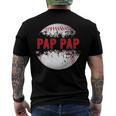 Baseball Softball Lover Ball Pap Pap Fathers Day Dad Papa Men's Back Print T-shirt