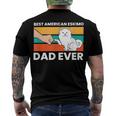 Best American Eskimo Dad Ever Funny American Eskimo Dad Men's Crewneck Short Sleeve Back Print T-shirt