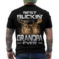 Best Buckin Grandpa Ever Deer Hunting Bucking Father Men's Crewneck Short Sleeve Back Print T-shirt