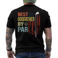 Mens Best Godfather By Par Flag Fathers Day Golfing Men's Back Print T-shirt