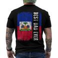 Best Haitian Dad Ever Haiti Daddy Fathers Day Men's Crewneck Short Sleeve Back Print T-shirt