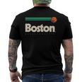 Boston Basketball B-Ball Massachusetts Green Retro Boston Men's Back Print T-shirt