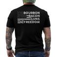 Bourbon Bacon Guns & Freedom 4Th Of July Patriotic Usa Flag Men's Back Print T-shirt