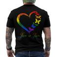 Butterfly Heart Rainbow Love Is Love Lgbt Gay Lesbian Pride Men's Back Print T-shirt