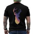 Deer Groovy Stripes Deer Head Men's Crewneck Short Sleeve Back Print T-shirt
