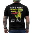 Dinosaur Yellow Ribbon Childhood Cancer Awareness Men's Back Print T-shirt
