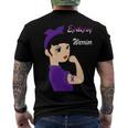 Epilepsy Warrior Strong Women Purple Ribbon Epilepsy Epilepsy Awareness V2 Men's Crewneck Short Sleeve Back Print T-shirt