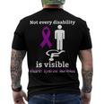 Every Disability Is Visible Aicardi Syndrome Awareness Purple Ribbon Aicardi Syndrome Support Aicardi Syndrome Awareness Men's Crewneck Short Sleeve Back Print T-shirt