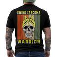 Ewings Sarcoma Warrior Skull Women Vintage Yellow Ribbon Ewings Sarcoma Ewings Sarcoma Awareness Men's Crewneck Short Sleeve Back Print T-shirt