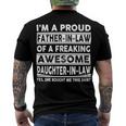 Father Grandpa Im A Proud In Law Of A Freaking Awesome Daughter In Law386 Family Dad Men's Crewneck Short Sleeve Back Print T-shirt