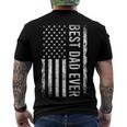 Fathers Day Best Dad Ever American Flag Men's Back Print T-shirt