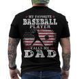 Favorite Baseball Player Calls Me Dad V2 Men's Crewneck Short Sleeve Back Print T-shirt