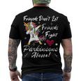 Friends Dont Let Friends Fight Parkinsons Alone Grey Ribbon Parkinsons Parkinsons Awareness Men's Crewneck Short Sleeve Back Print T-shirt