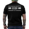 Funny Humanity Over Money Men's Crewneck Short Sleeve Back Print T-shirt