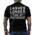 Funny Lashes Longer Than My Patience Men's Crewneck Short Sleeve Back Print T-shirt