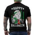 Funny Leprechaun Biden Happy Halloween For St Patricks Day Men's Crewneck Short Sleeve Back Print T-shirt