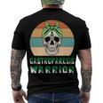 Gastroparesis Warrior Skull Women Vintage Green Ribbon Gastroparesis Gastroparesis Awareness Men's Crewneck Short Sleeve Back Print T-shirt