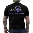 Gerd Awareness Heartbeat Periwinkle Blue Ribbon Gastroesophageal Reflux Disease Gerd Awareness Men's Crewneck Short Sleeve Back Print T-shirt