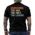 Godfather The One Only Legend Fathers Day For Father Men's Back Print T-shirt Godfather The One Only Legend Fathers Day For Father Men's Back Print T-shirt