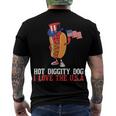 Hot Diggity Dog I Love The Usa - Happy 4Th Of July Hotdog Men's T-shirt Back Print