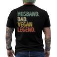 Mens Husband Dad Vegan Legend Fathers Day Men's Back Print T-shirt