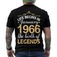January 1966 Birthday Life Begins In January 1966 V2 Men's T-Shirt Back Print