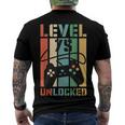 Level 75 Unlocked Video Game 75Th Birthday Gamer Party Men's T-shirt Back Print