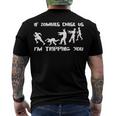 Mens If Zombies Chase Us Im Tripping You Funny Graphic Novelty HalloweenShirt 173 Trendi Men's Crewneck Short Sleeve Back Print T-shirt