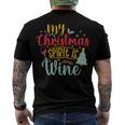 My Christmas Spirit Is Wine Funny 555 Shirt Men's Crewneck Short Sleeve Back Print T-shirt