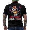 My Farts Spread Freedom Funny American Flag Corgi Fireworks V3 Men's Crewneck Short Sleeve Back Print T-shirt