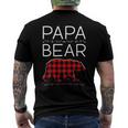 Papa Bear Christmas Pajamas Matching Family Plaid Men Men's Back Print T-shirt
