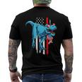 Patriotic 4Th Of July Kids Boys Dinosaurrex American Flag Men's Back Print T-shirt