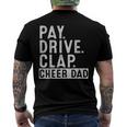 Mens Pay Drive Clap Cheer Dad Cheerleading Fathers Day Cheerleader Men's Back Print T-shirt
